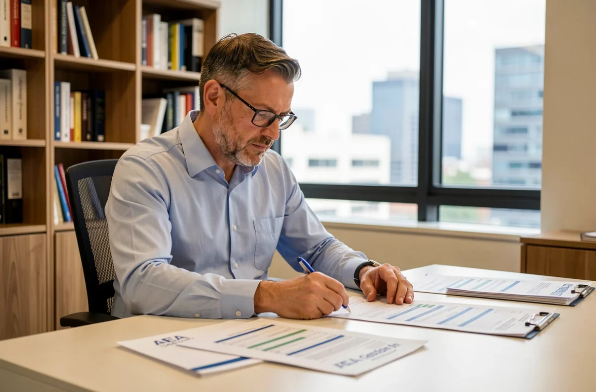 Formateur d'AEA Gestion consultant des documents de gestion comptable dans un bureau professionnel à Lyon
