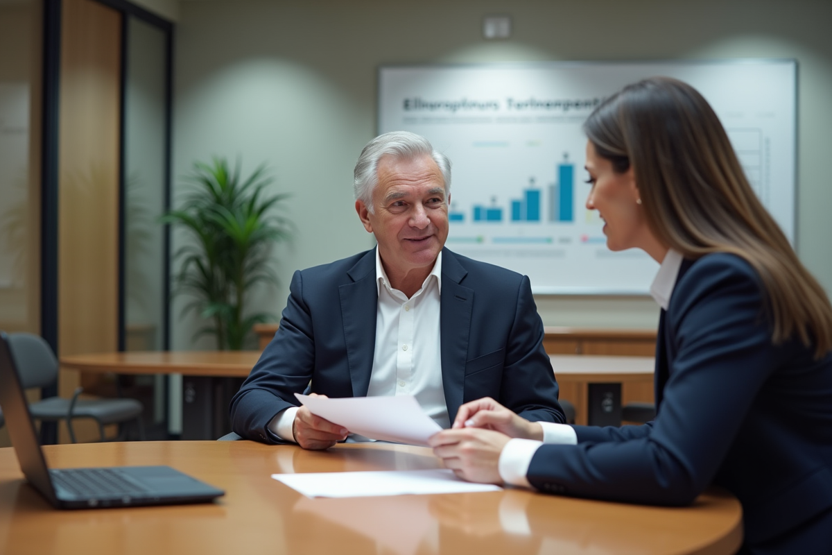 Homme en discussion avec un coach lors d