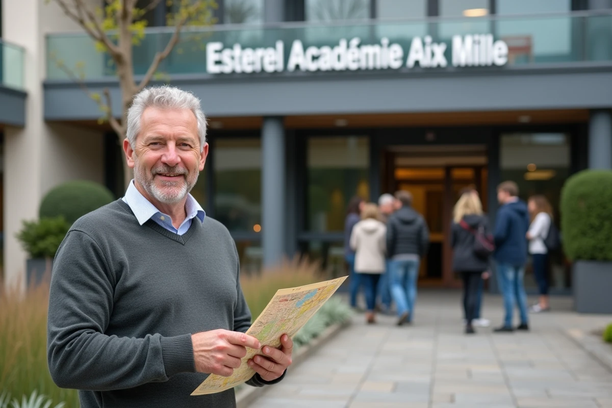 Homme souriant devant l